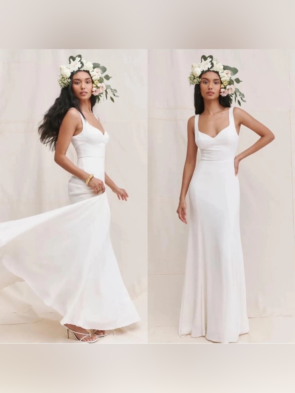 Reformation Ivory Sleeveless Lecce Dress